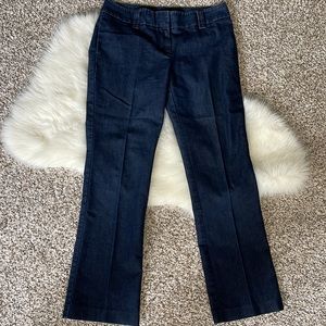 Chaus  No Pockets Low Rise Creased  Dark Denim Straight Leg  Jeans  Size 6